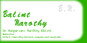 balint marothy business card